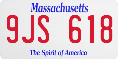 MA license plate 9JS618