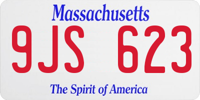 MA license plate 9JS623