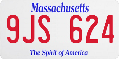 MA license plate 9JS624
