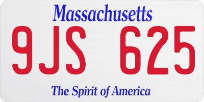 MA license plate 9JS625