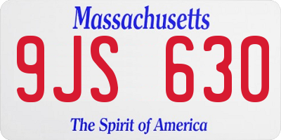 MA license plate 9JS630