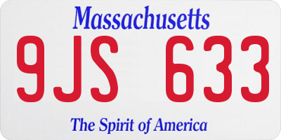 MA license plate 9JS633
