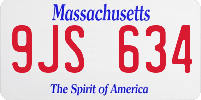MA license plate 9JS634