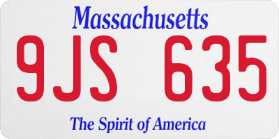 MA license plate 9JS635