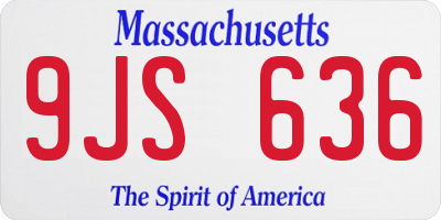MA license plate 9JS636