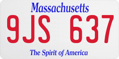 MA license plate 9JS637