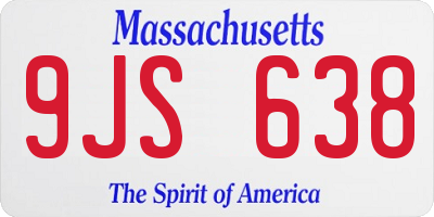 MA license plate 9JS638