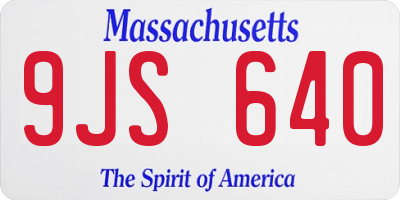 MA license plate 9JS640