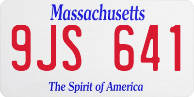 MA license plate 9JS641