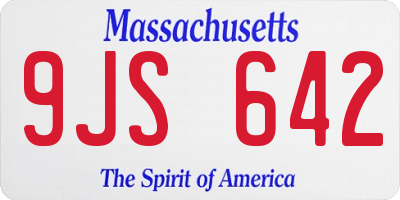 MA license plate 9JS642