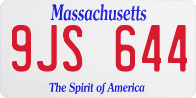 MA license plate 9JS644