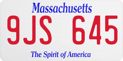 MA license plate 9JS645
