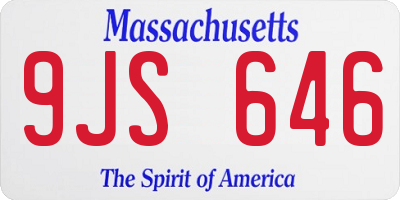 MA license plate 9JS646