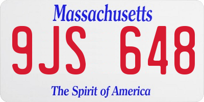 MA license plate 9JS648