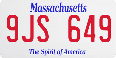 MA license plate 9JS649