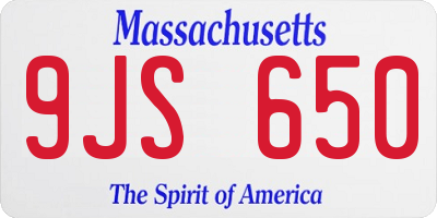 MA license plate 9JS650