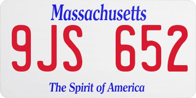 MA license plate 9JS652