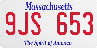 MA license plate 9JS653