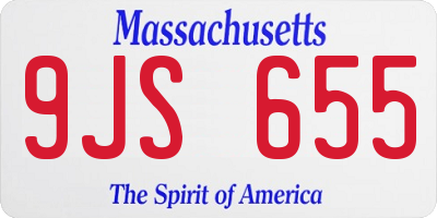 MA license plate 9JS655