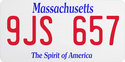 MA license plate 9JS657