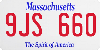 MA license plate 9JS660