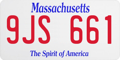 MA license plate 9JS661