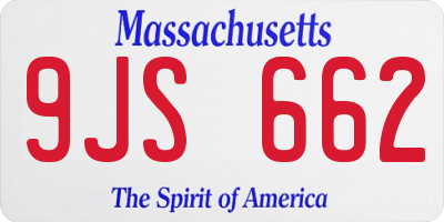 MA license plate 9JS662