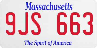 MA license plate 9JS663