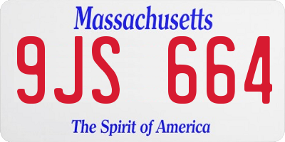 MA license plate 9JS664