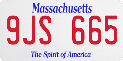 MA license plate 9JS665