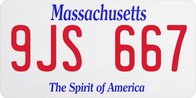MA license plate 9JS667