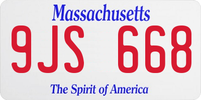 MA license plate 9JS668
