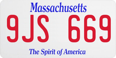 MA license plate 9JS669