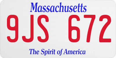 MA license plate 9JS672