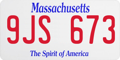 MA license plate 9JS673