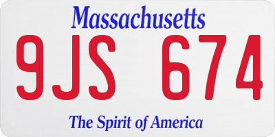 MA license plate 9JS674