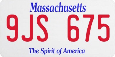 MA license plate 9JS675