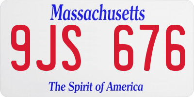 MA license plate 9JS676