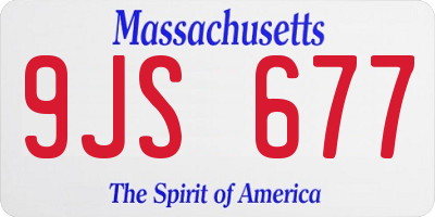 MA license plate 9JS677