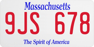 MA license plate 9JS678