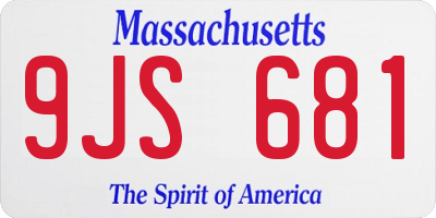MA license plate 9JS681