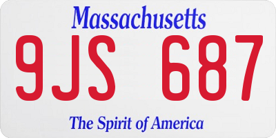 MA license plate 9JS687