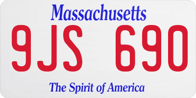 MA license plate 9JS690