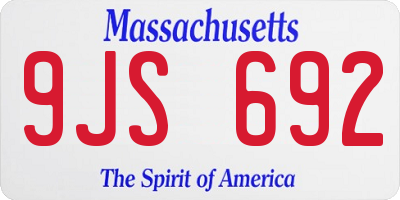 MA license plate 9JS692
