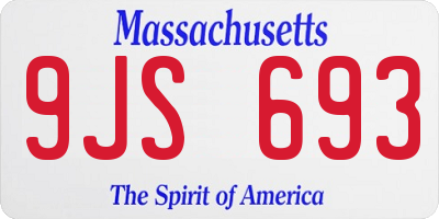 MA license plate 9JS693