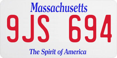 MA license plate 9JS694