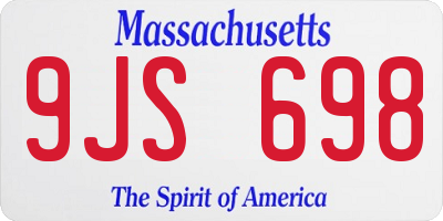MA license plate 9JS698