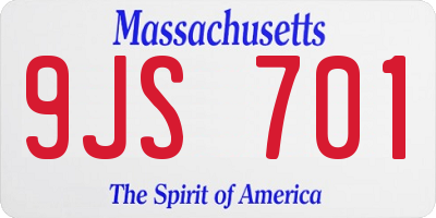MA license plate 9JS701