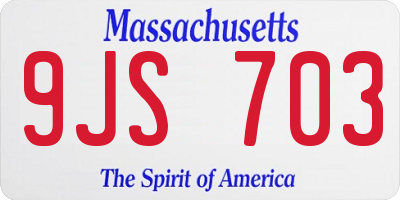 MA license plate 9JS703
