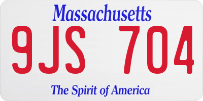 MA license plate 9JS704